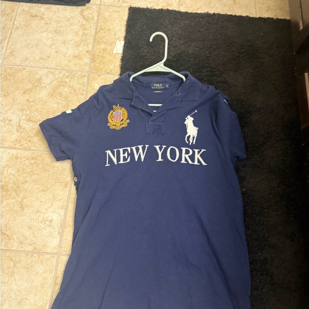 Polo by Ralph Lauren Navy Polo Shirt with White Accents